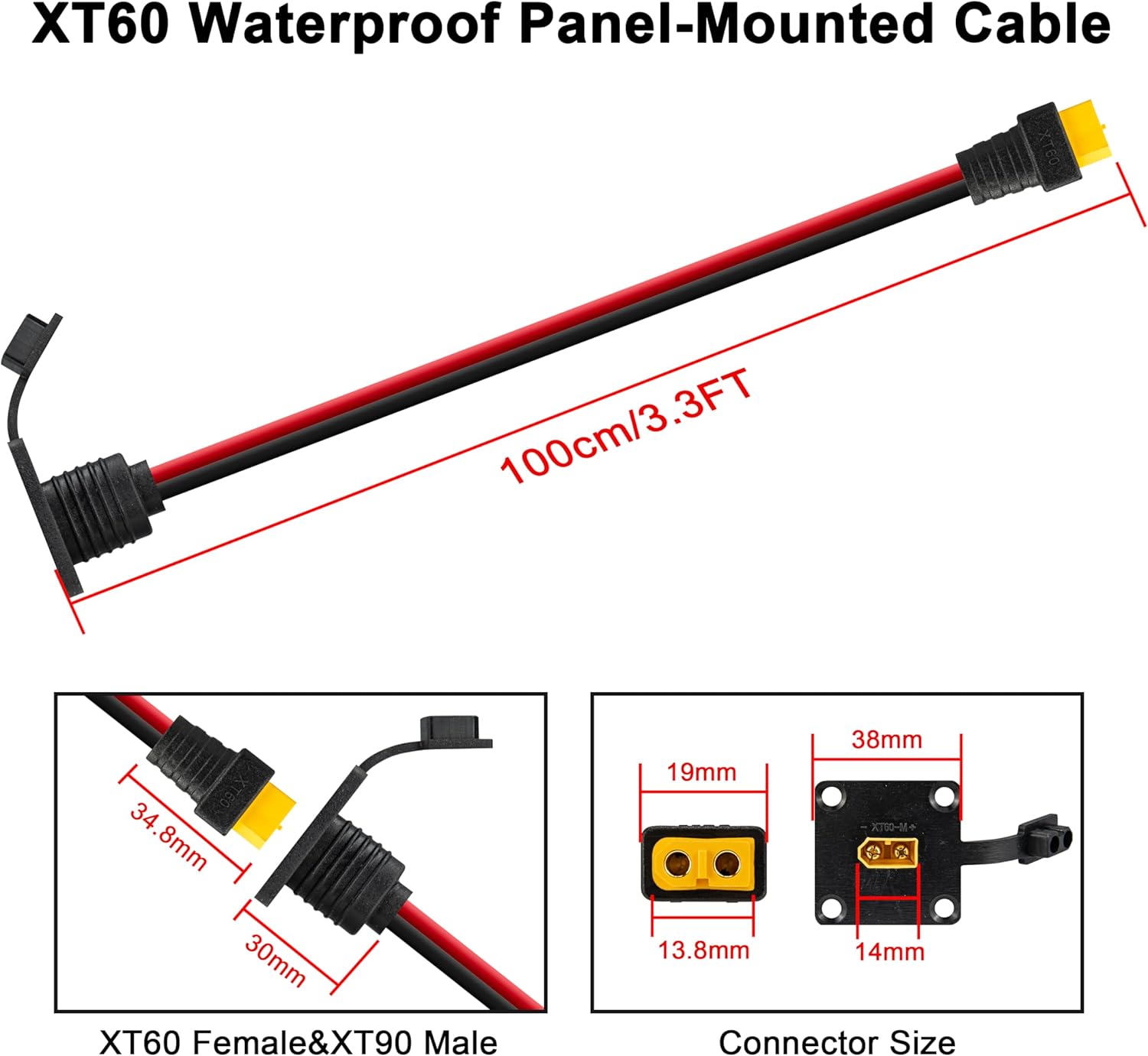JMUYTOP 3FT 12AWG XT60 Panelmo – Drone Rc Holder Bewertung und Preis