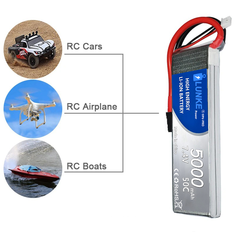 Lipo-Akku 2S 7,4V 5000mAh 50C  – Drone Avion Rc Bewertung und Preis